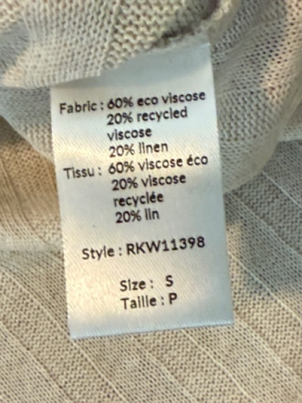 Elan Cream Ribbed Tank Top - Picture 3 of 6